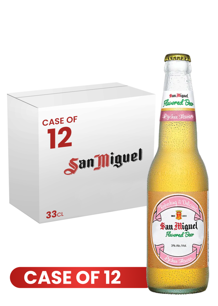 San Miguel Lychee Flavored Beer Btl 33 Cl X 12 Case