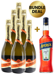 6 Btls Terre Molin Prosecco DOC Brut 75Cl Get 1 Btl Aperol Aperitivo 1L Free