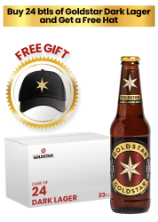 1 Case Goldstar Dark Lager Beer Bottle 33Cl X 24 + 1 Free Gift