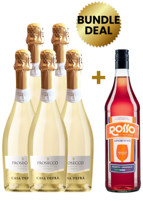 Buy 5 Bottles Casa Defra Prosecco Doc Brut 75 Cl, Get 1 Bottle Rosso Italiano Aperitivo 1L Free